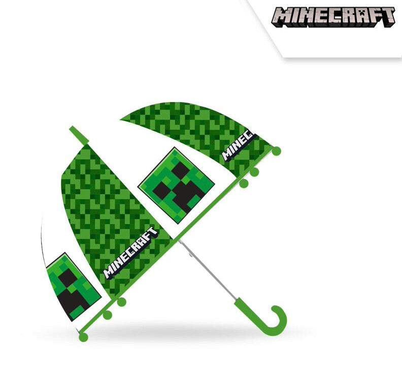 Minecraft gyerek átlátszó félautomata esernyő Ø70 cm, J-EWA00007MC