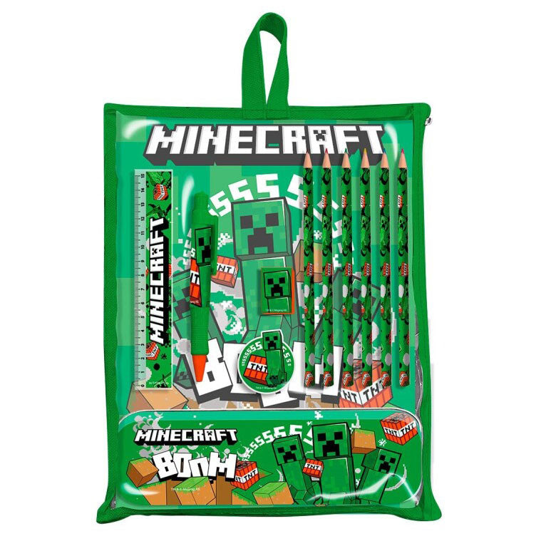 Minecraft Boom írószer szett tartóval, J-EWA00040MC