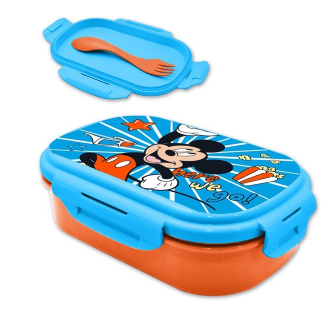 Disney Mickey Go szendvicsdoboz + evőeszköz szett, J-EWA22067MK