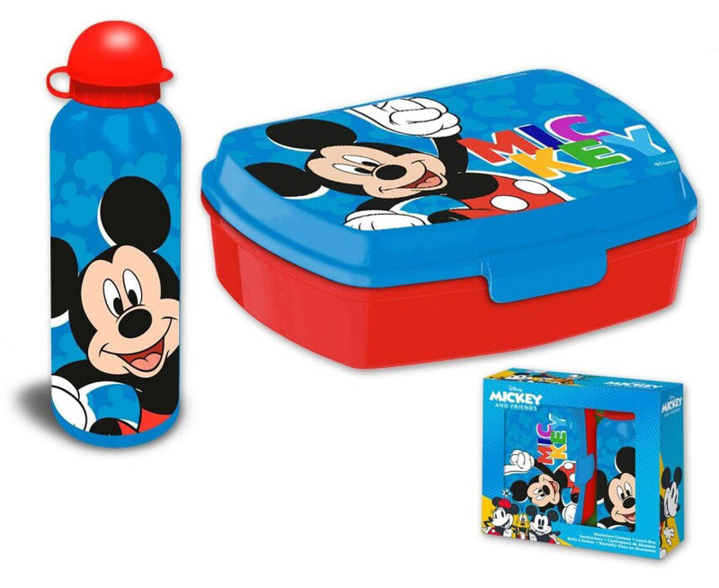 Disney Mickey Play szendvicsdoboz + alumínium kulacs szett, J-EWA30007MK