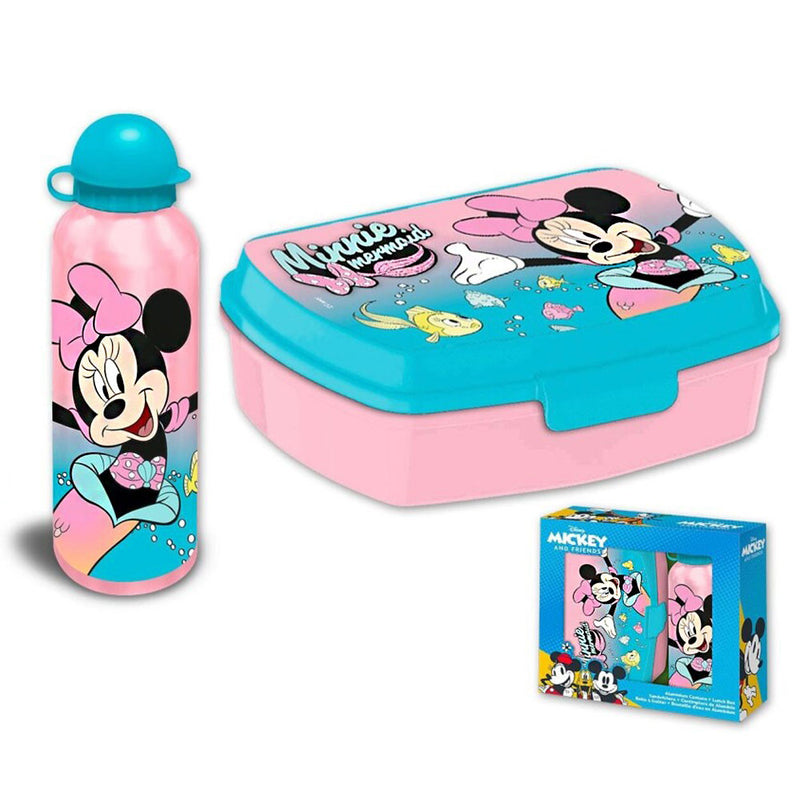 Disney Minnie Mermaid szendvicsdoboz + alumínium kulacs szett, J-EWA30011MN