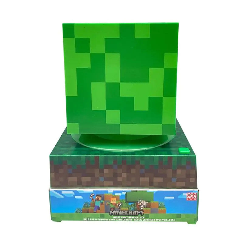 Minecraft Creeper 3D éjszakai lámpa és ébresztőóra, J-EWA3020MIN