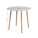 Étkezőasztal, fehér/bükk, átmérő 80 cm, ELCAN NEW TYP 2