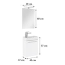 Fantastic fürdőszoba bútor Melanie tükörrel, fehér színben