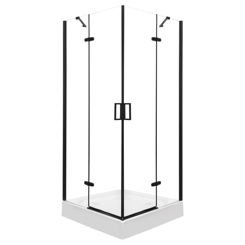 Flow Black szögletes nyílóajtós zuhanykabin 90 cm
