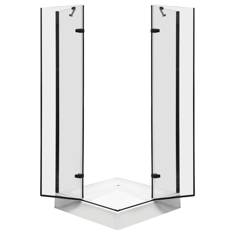 Flow Black szögletes nyílóajtós zuhanykabin 90 cm