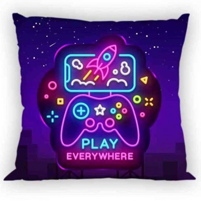 Gamer Neon párnahuzat 40x40 cm, J-FRA595440