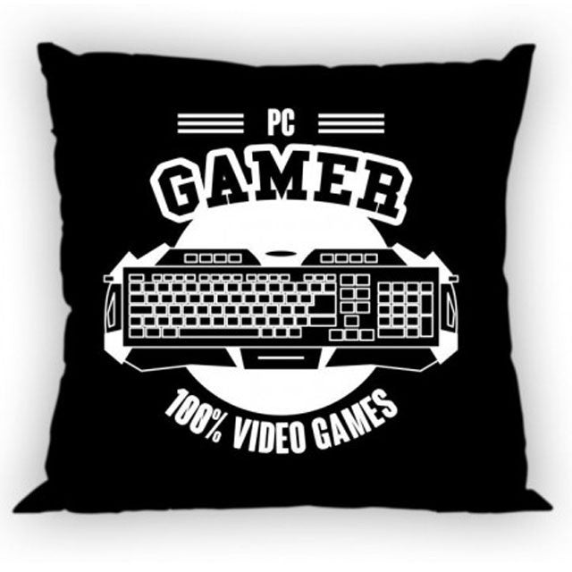 Gamer Black párnahuzat 40x40 cm, J-FRA595457