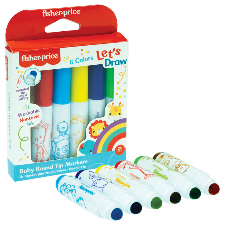 Fisher-Price Let's Draw kimosható filctoll 6 db-os, J-GIM32100005