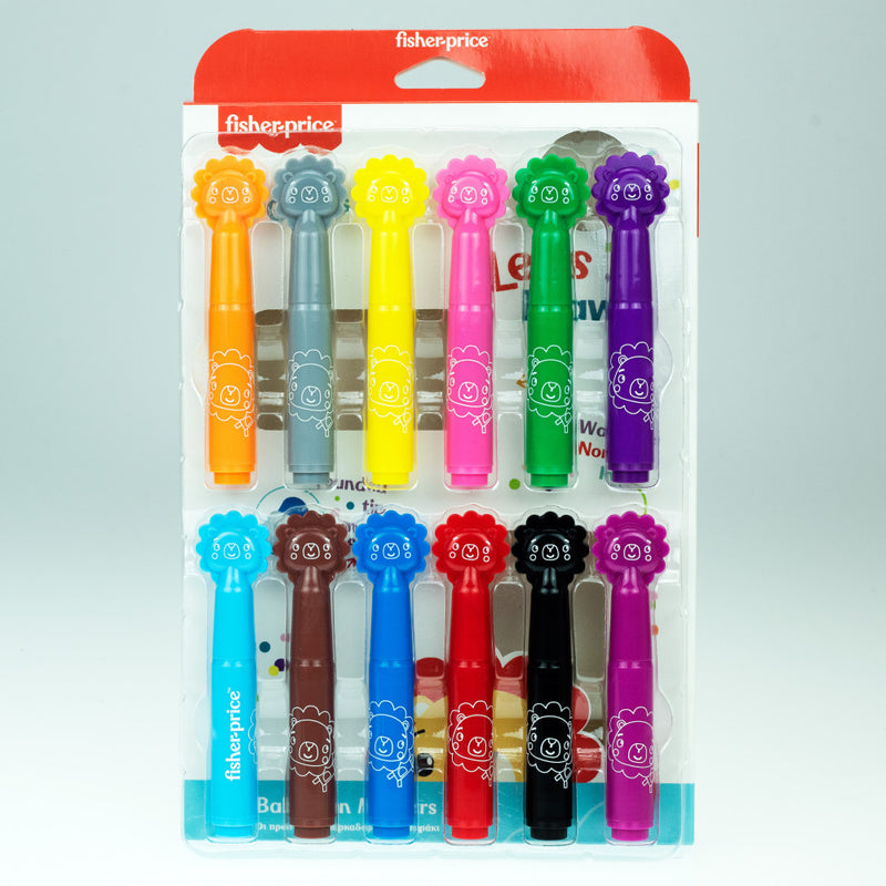 Fisher-Price Let's Draw kimosható filctoll 12 db-os, J-GIM32100007