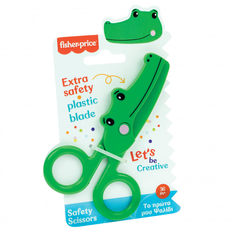 Fisher-Price Crocodile biztonsági olló 13 cm, J-GIM32100017