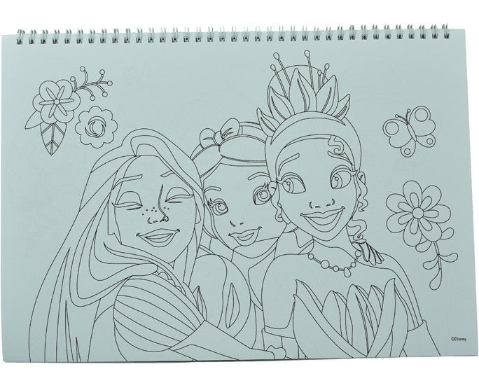 Disney Hercegnők Spring A/4 spirál vázlatfüzet 40 lapos matricával, J-GIM33152416