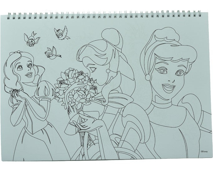 Disney Hercegnők Spring A/4 spirál vázlatfüzet 40 lapos matricával, J-GIM33152416