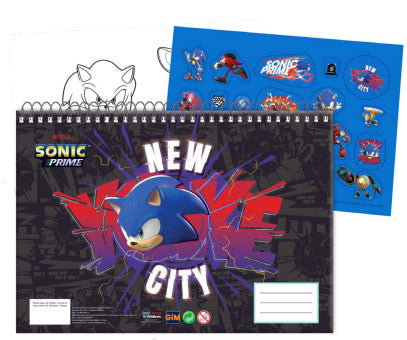 Sonic a sündisznó Get Me A/4 spirál vázlatfüzet 40 lapos matricával, J-GIM33484416