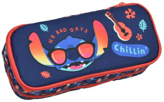 Disney Lilo és Stitch, A csillagkutya Chillin' 2 rekeszes tolltartó 23,5 cm, J-GIM34200144