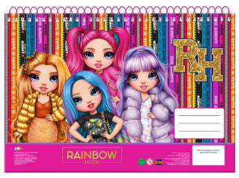 Rainbow High School A/4 spirál vázlatfüzet, 30 lapos, J-GIM36351413