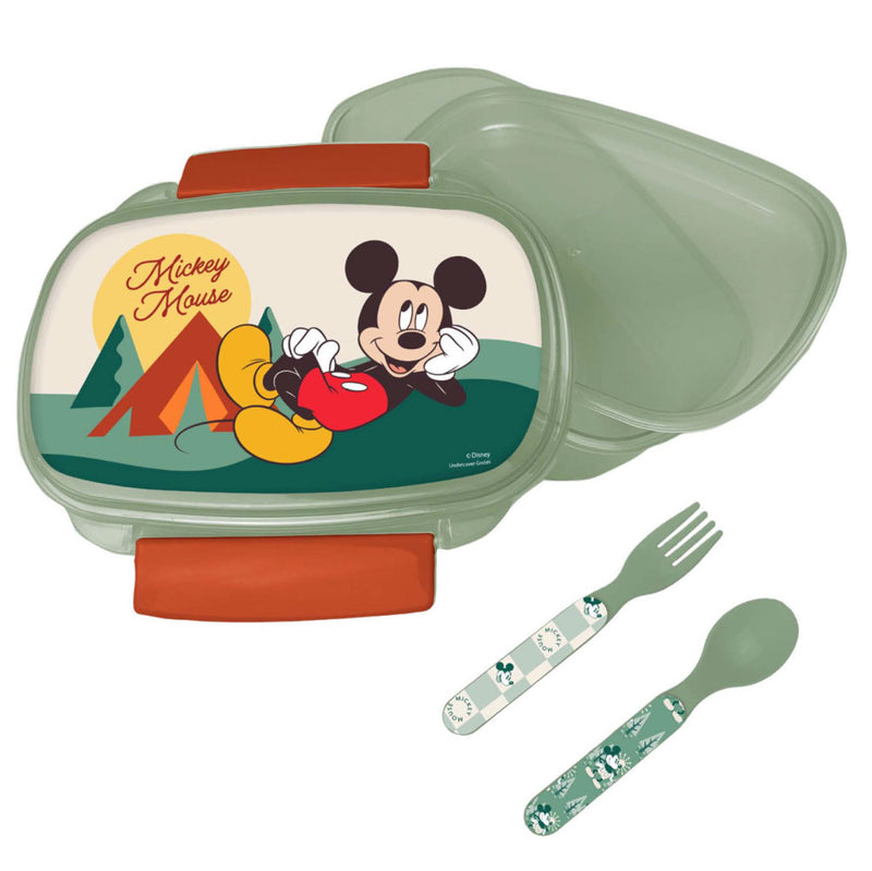 Disney Mickey Nature szendvicsdoboz + evőeszköz szett, J-GIM55315276