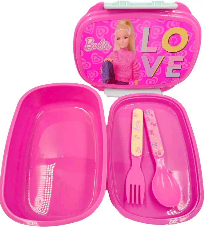 Barbie Love szendvicsdoboz + evőeszköz szett, J-GIM57120276