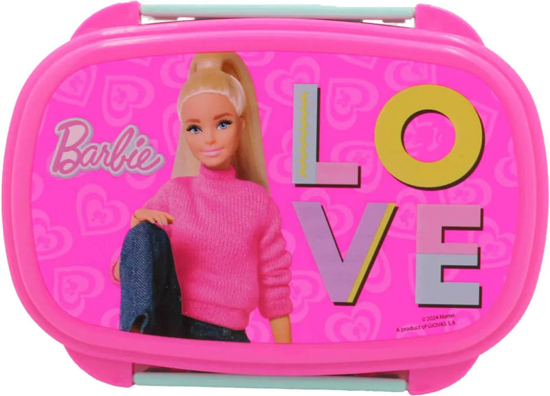 Barbie Love szendvicsdoboz + evőeszköz szett, J-GIM57120276