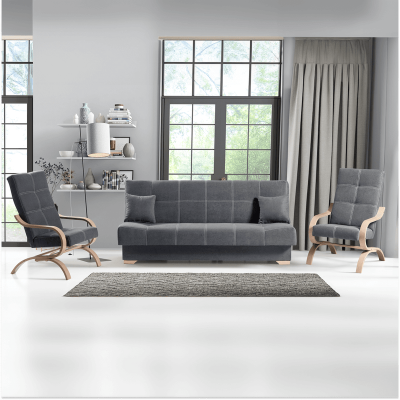 Fotel, szürke/bükk, GINY