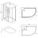 Aria hidromasszázs zuhanykabin balos beépítési oldallal,