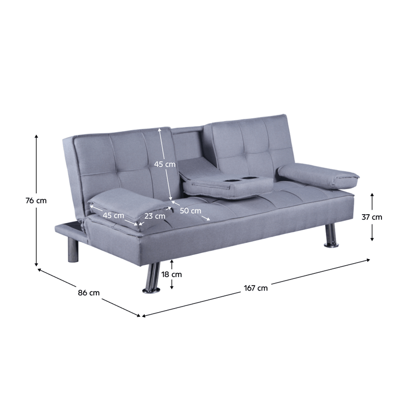 Kinyitható kanapé, szürke, GOLDIA NEW