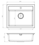 HANA gránit mosogató, matt fekete