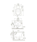 CeraStyle IBIZA fali WC - MATT SZÜRKE - BEÉPÍTETT bidé funkcióval - perem nélküli - mély öblítés