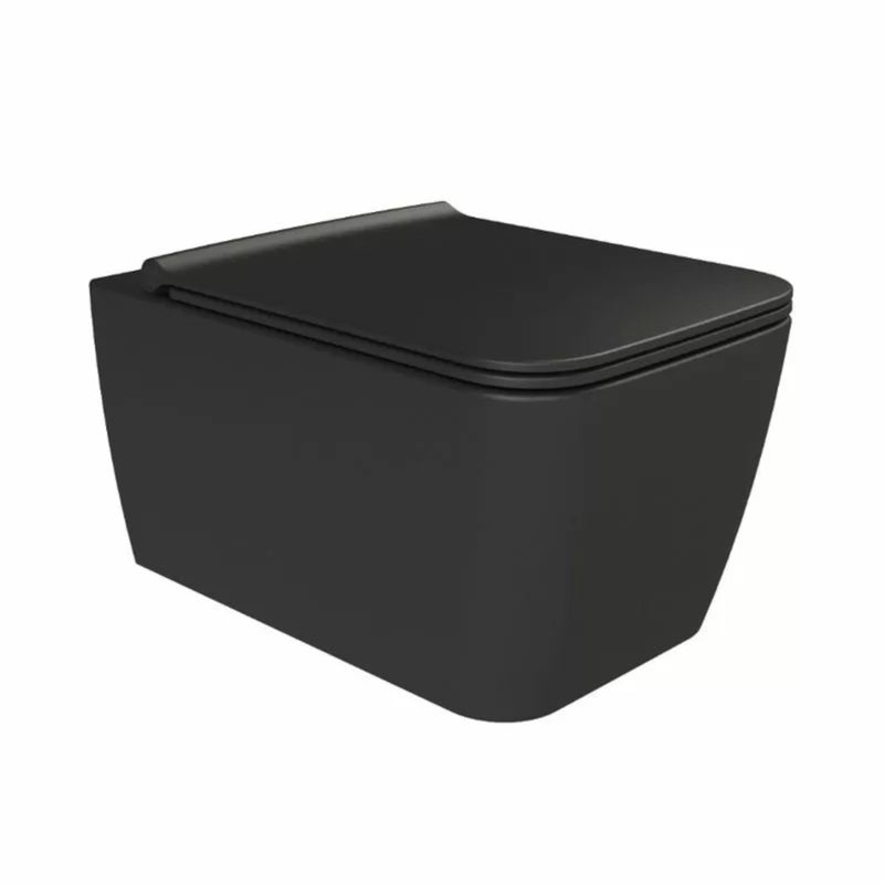 CeraStyle HERA fali WC - MATT FEKETE - rimless - perem nélküli - rejtett szerelésű - mély öblítés