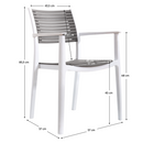 Rakásolható szék, fehér/szürke-barna, HERTA