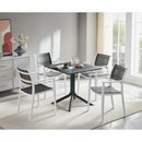 Rakásolható szék, fehér/szürke-barna, HERTA