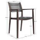 Rakásolható szék, barna/szürke, HERTA