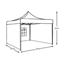 Összecsukható kerti pavilon több típusban-2,9x2,9 méteres-piros-pavilon+oldalfal+hordtáska