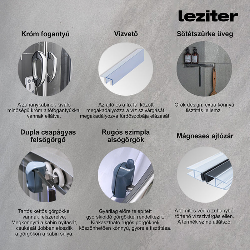 Emilia 135 Hidromasszázs Kádkabin elektronikával Black