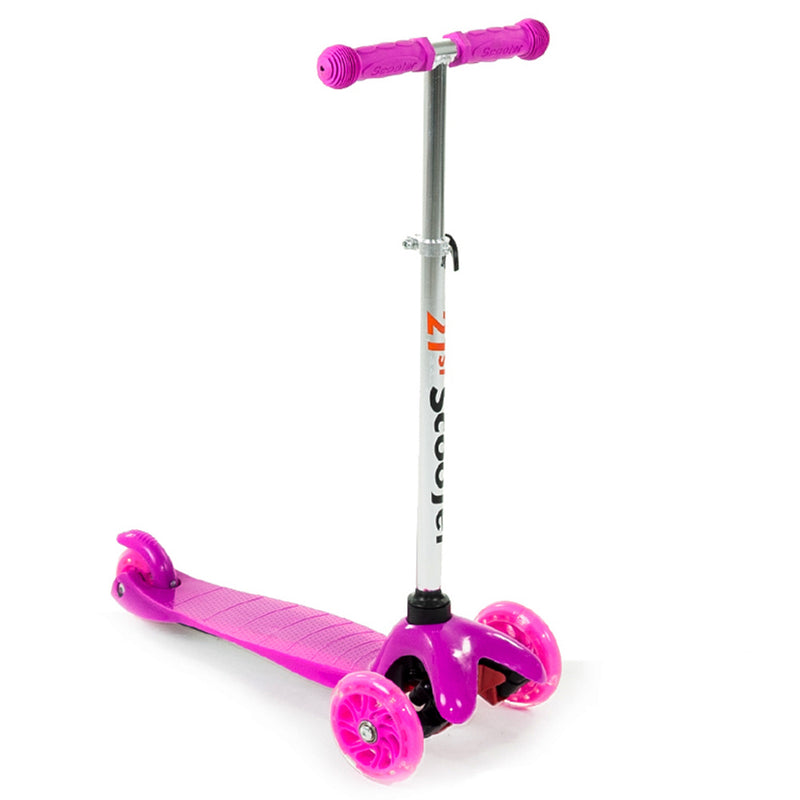 Háromkerekű világító roller, rózsaszín