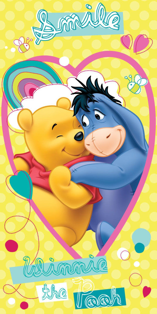 Disney Micimackó Smile fürdőlepedő, strand törölköző 70x140cm, J-JFK011300