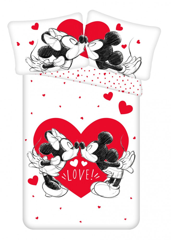 Disney Mickey, Minnie Love ágyneműhuzat 140×200cm, 70×90 cm, J-JFK031032