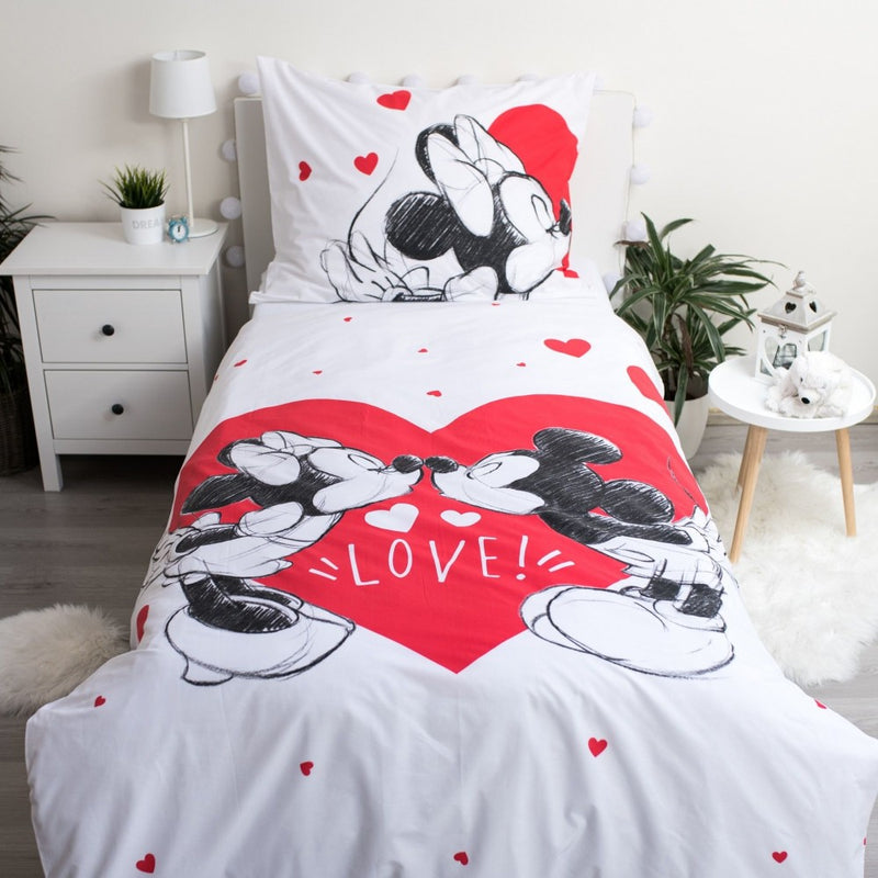 Disney Mickey, Minnie Love ágyneműhuzat 140×200cm, 70×90 cm, J-JFK031032