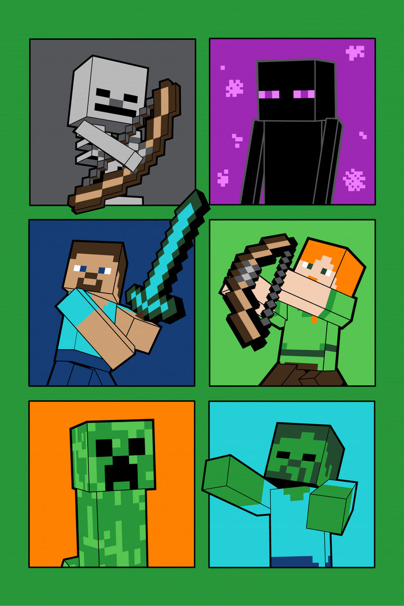 Minecraft Fight Badges szuper puha polár takaró 100*150cm, J-JFK032152