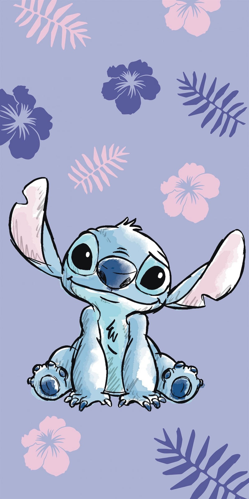 Disney Lilo és Stitch, A csillagkutya Purple fürdőlepedő, strand törölköző 70x140cm, J-JFK032183