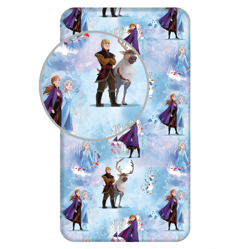 Disney Jégvarázs Blue Winter gumis lepedő 90x200 cm, J-JFK034897