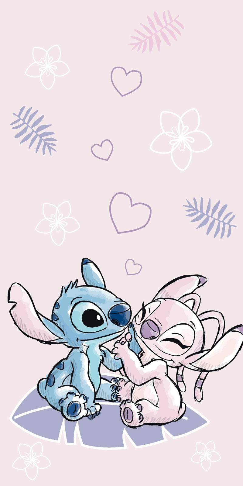 Disney Lilo és Stitch, A csillagkutya Pink fürdőlepedő, strand törölköző 70x140cm, J-JFK036792
