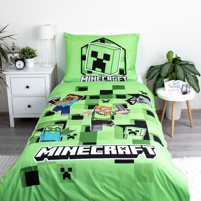 Minecraft Out of the Box ágyneműhuzat 140×200cm, 70×90 cm microfibre, J-JFK037652