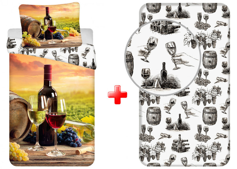 Bor Tasting ágyneműhuzat és gumis lepedő szett, J-JVL0122