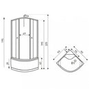 Karolina WH íves mélytálcás hidromasszázs zuhanykabin