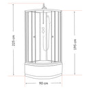 Karolino 90 white mélytálcás zuhanykabin