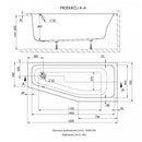 Keos 70x160x44 aszimmetrikus kád jobb
