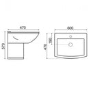 Kleopatra 14 kerámia mosdó, lábazattal 60x47 cm