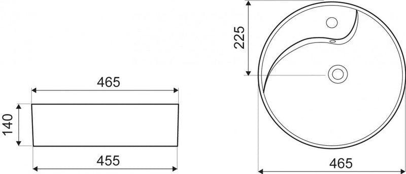 KR-09 kerámia design mosdó 46,5 cm