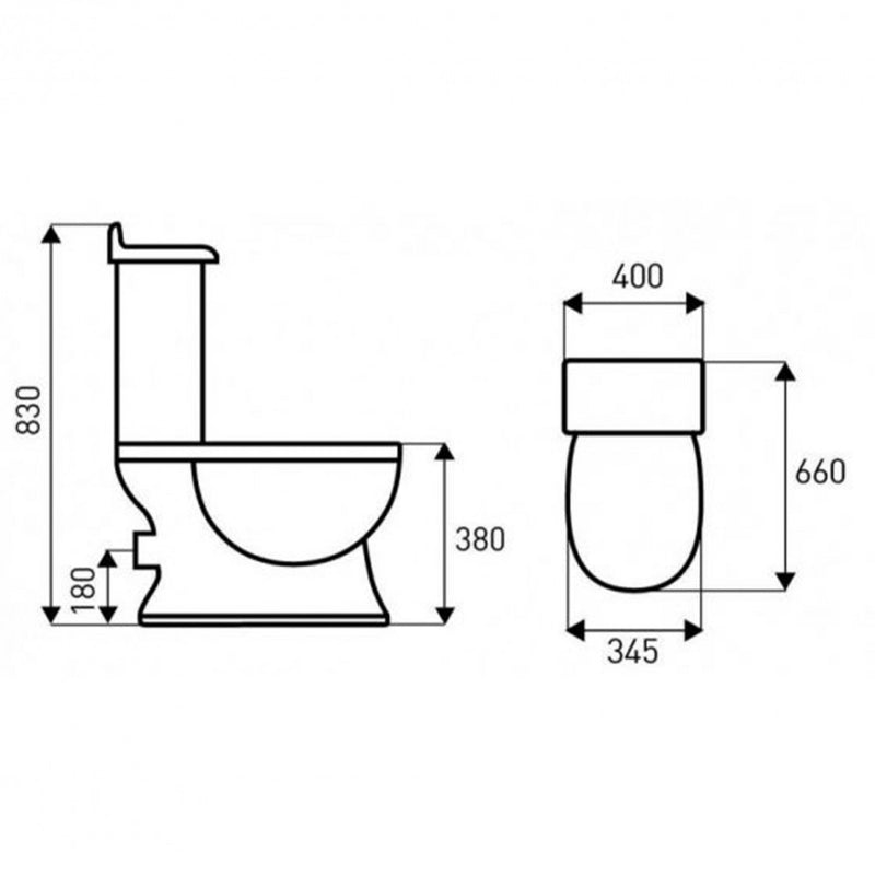 Retro KR-13 monoblokkos wc hátsó kifolyással  cm